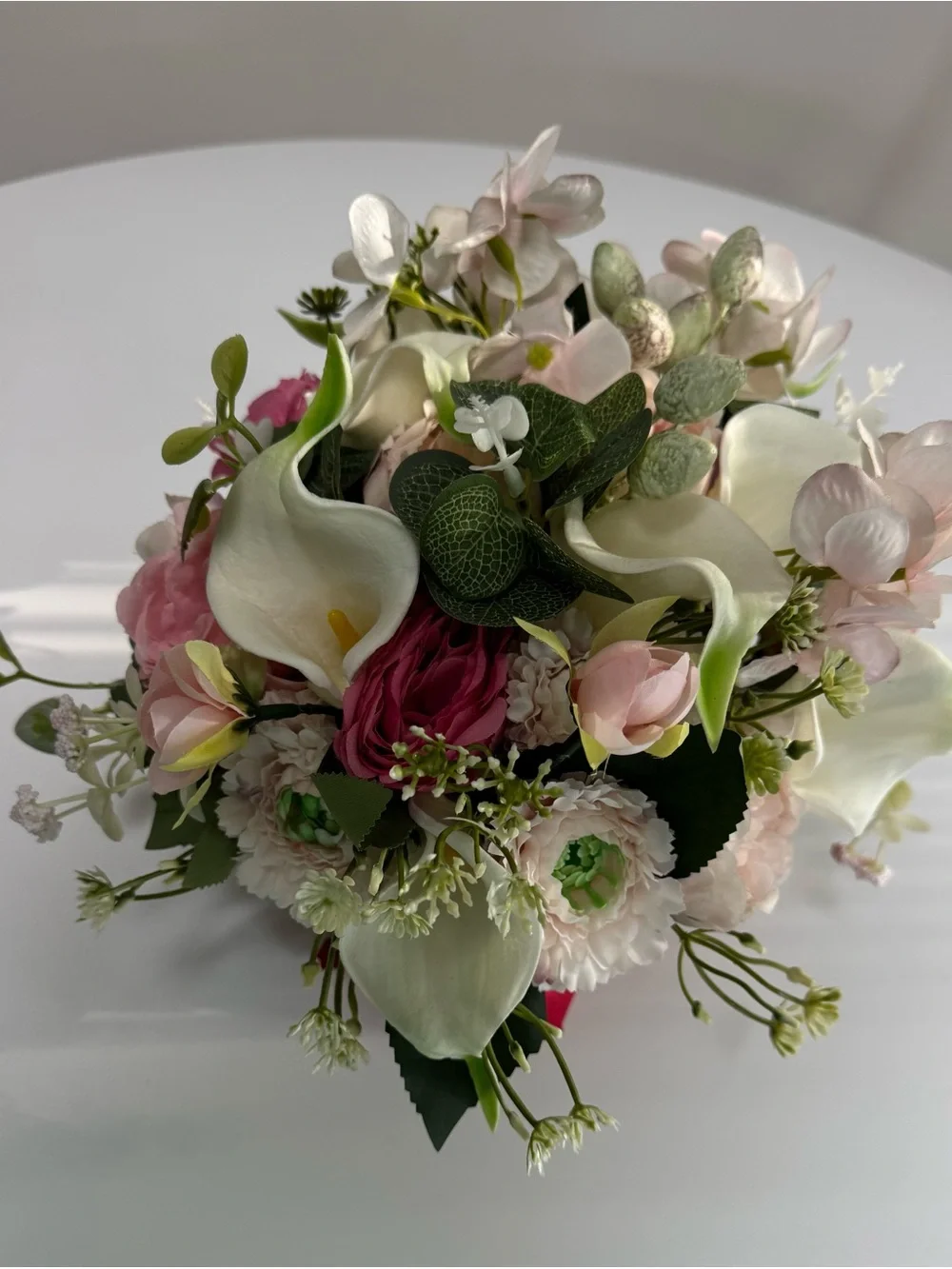 Bridal Flower Bouquet Box in Blush, White & Green
